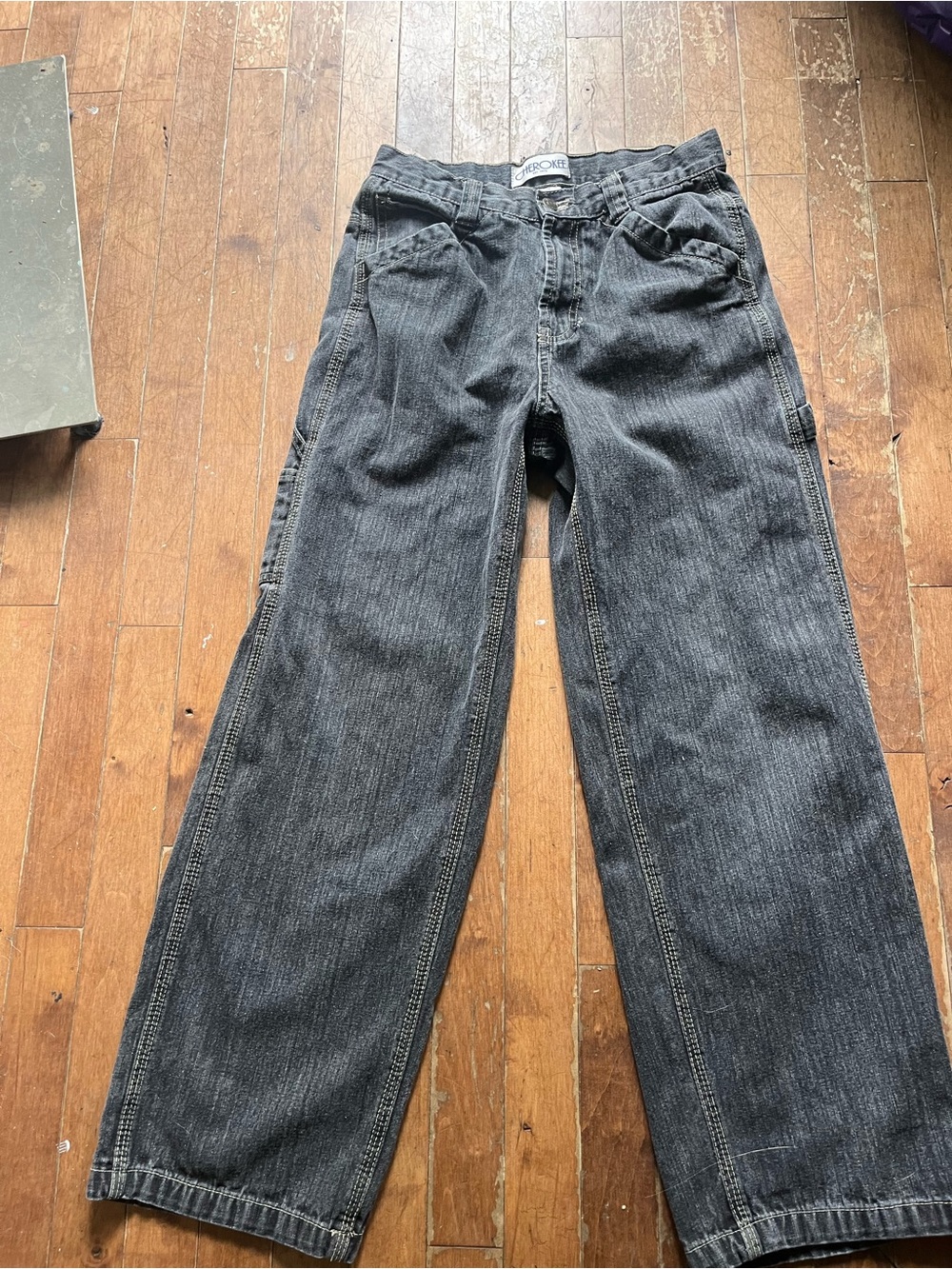 Vintage Cherokee Black Carpenter Jeans Y2K Girls Size 16 - Picture 2 of 7